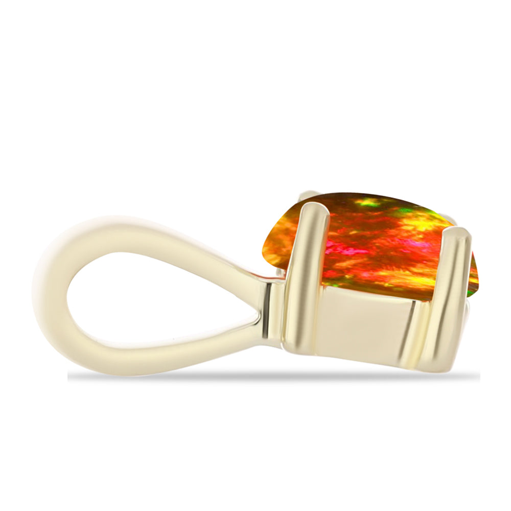 Pendente de Prata com Banho de Ouro com Opala Fogo Americano 2 