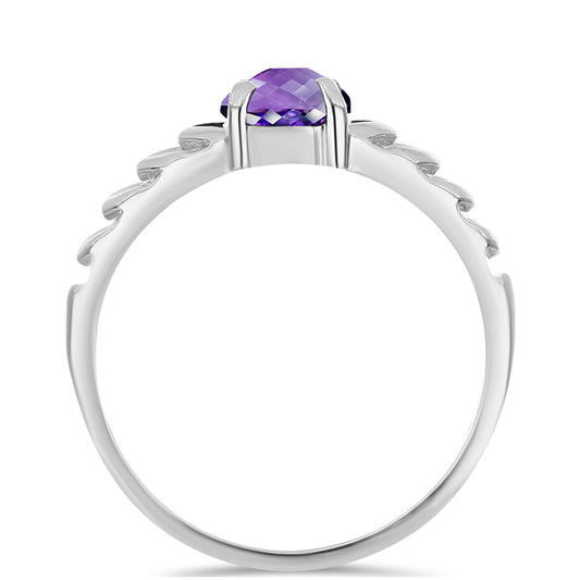 Anel de Prata com Ametista de Marrocos