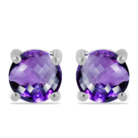 Brincos de Prata com Ametista de Marrocos