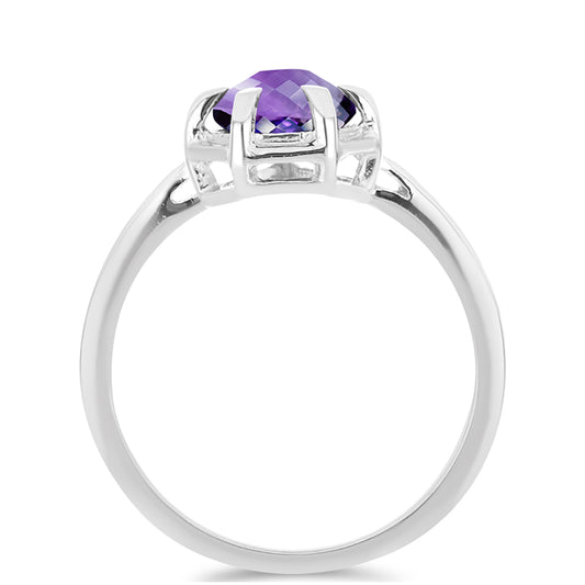 Anel de Prata com Ametista de Marrocos