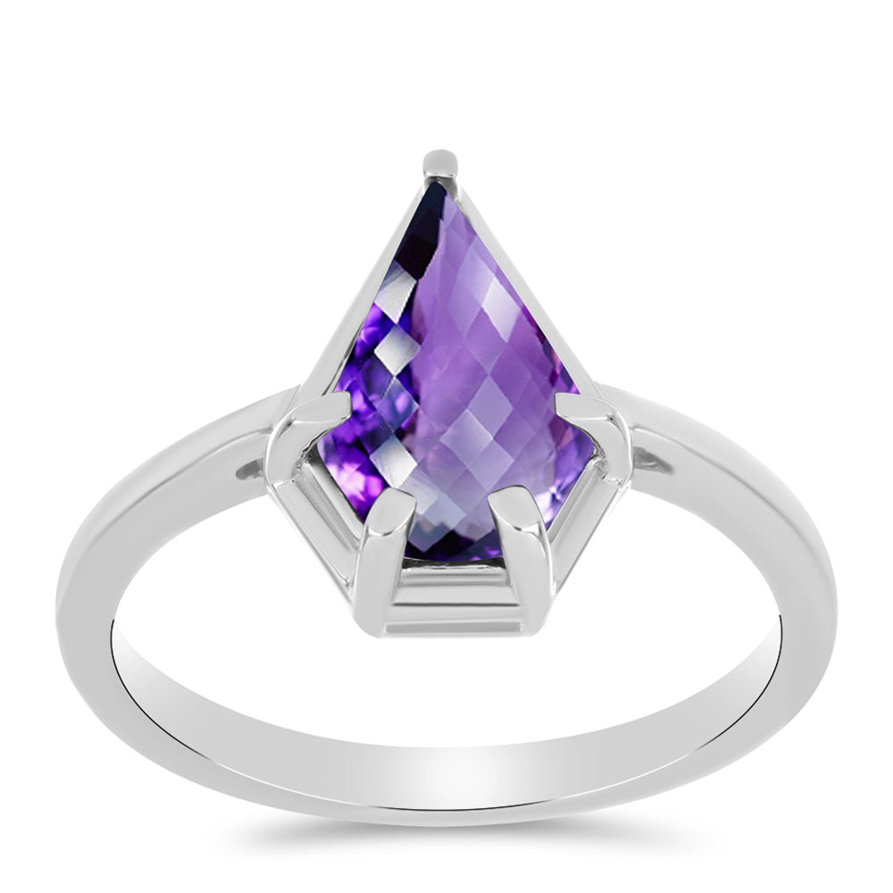 Anel de Prata com Ametista de Marrocos