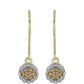 Brincos de Prata com Banho de Ouro com Diamante Champanhe e Diamante Branco
