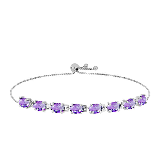 Pulseira de Prata com Ametista de Marrocos  Contraste: Cabeca de Veado (800)