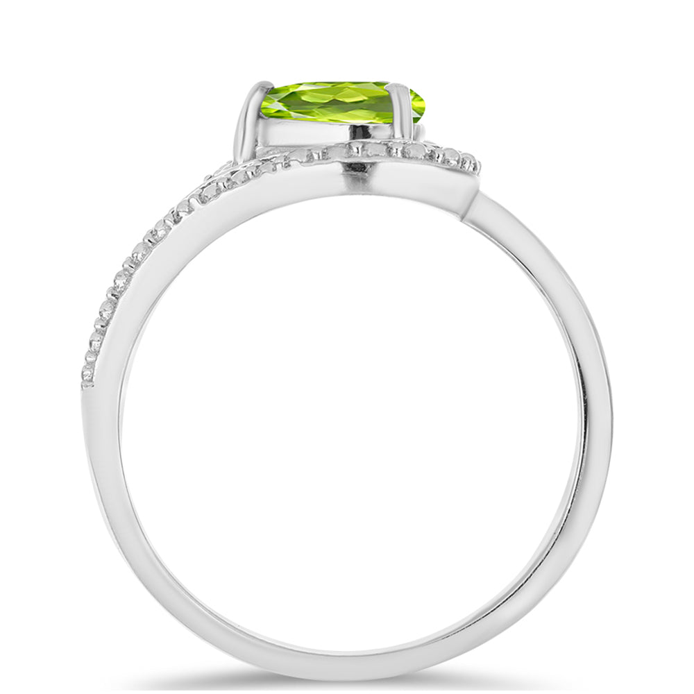Anel de Prata com Peridoto de Changbai
