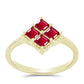 Anel de Prata com Banho de Ouro com Rubi de Madagáscar