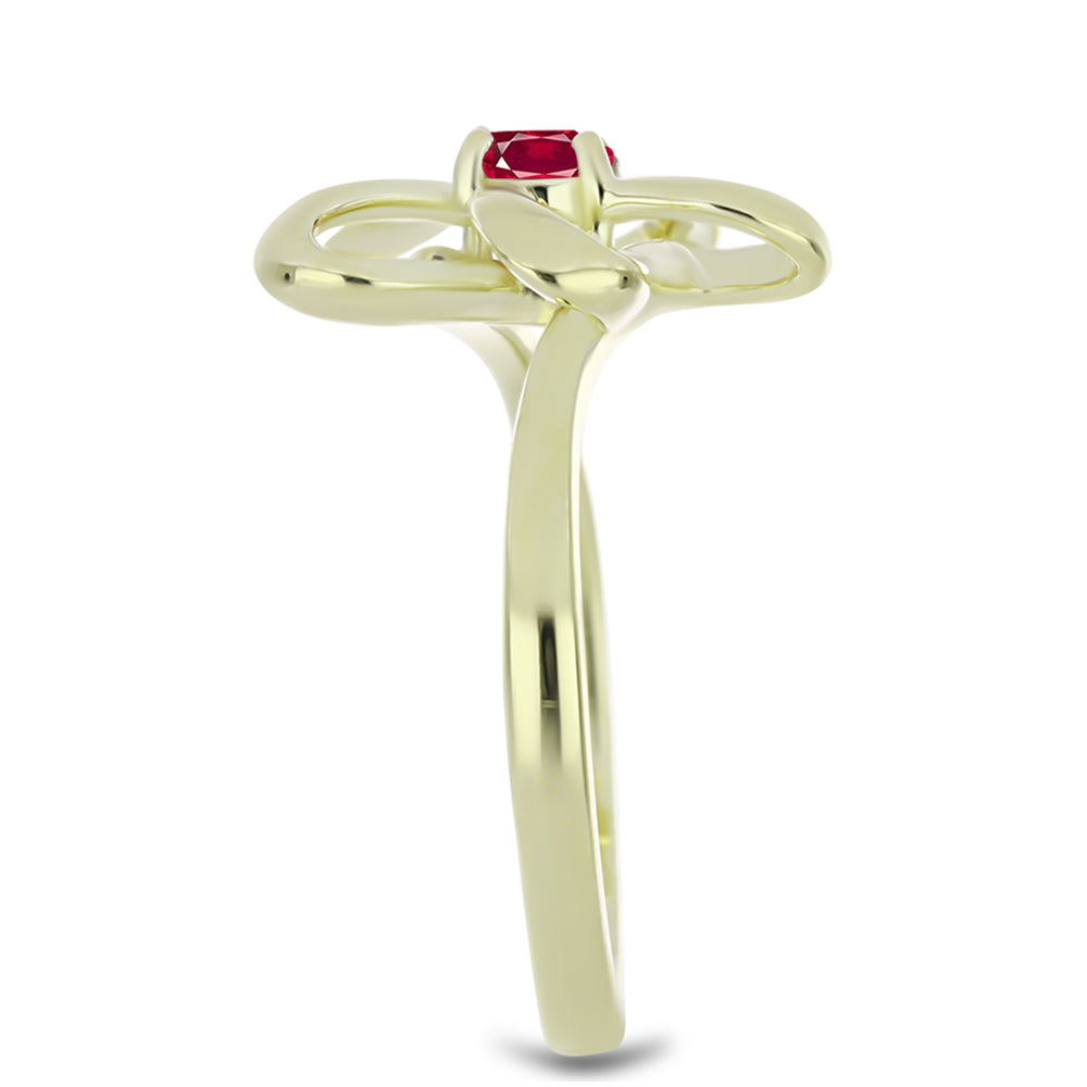 Anel de Prata com Banho de Ouro com Rubi de Madagáscar  Contraste: Cabeca de Veado (800) 4 