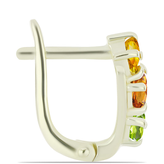 Brincos de Prata com Banho de Ouro com Safira Arco-íris de Rosebery