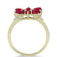Anel de Prata com Banho de Ouro com Rubi de Madagáscar e Topázio Branco