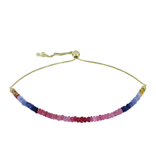 Pulseira de Prata com Banho de Ouro com Safira Arco-íris de Rosebery