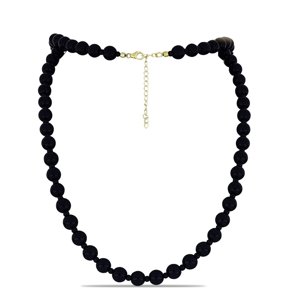 Colar de Prata com Banho de Ouro com Ónix Preta de Suwar 1 