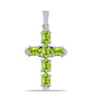 Cruz Pendente de Prata com Peridoto de Changbai