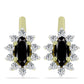 Brincos de Prata com Banho de Ouro com Ónix Preta de Suwar e Topázio Branco