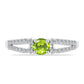 Anel de Prata com Peridoto de Changbai e Topázio Branco