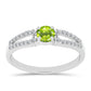 Anel de Prata com Peridoto de Changbai e Topázio Branco