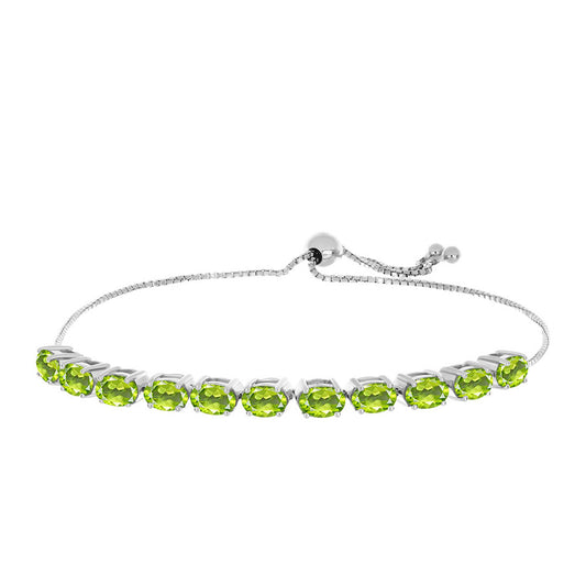 Pulseira de Prata com Peridoto de Changbai  Contraste: Cabeca de Veado (800)