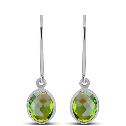 Brincos de Prata com Peridoto de Changbai