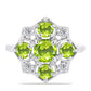 Anel de Prata com Peridoto de Changbai e Topázio Branco  Contraste: Cabeca de Veado (800)