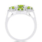 Anel de Prata com Peridoto de Changbai e Topázio Branco  Contraste: Cabeca de Veado (800)