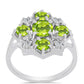 Anel de Prata com Peridoto de Changbai e Topázio Branco  Contraste: Cabeca de Veado (800)