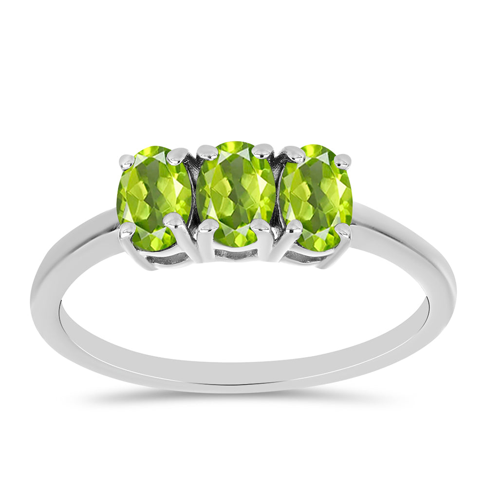 Anel de Prata com Peridoto de Changbai