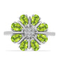 Anel de Prata com Peridoto de Changbai e Topázio Branco  Contraste: Cabeca de Veado (800)