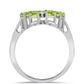 Anel de Prata com Peridoto de Changbai e Topázio Branco  Contraste: Cabeca de Veado (800)