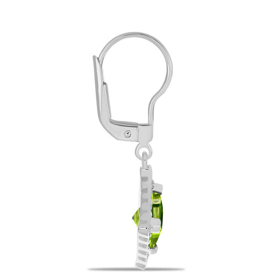 Brincos de Prata com Peridoto de Changbai e Topázio Branco