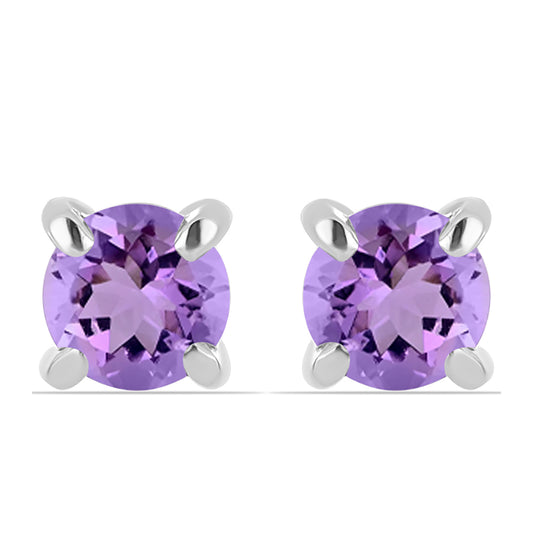 Brincos de Prata com Ametista Rosa de França