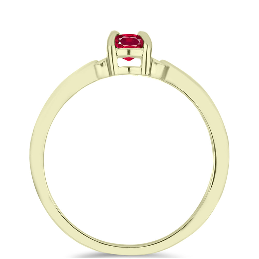 Anel de Prata com Banho de Ouro com Rubi de Madagáscar 2 