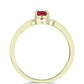 Anel de Prata com Banho de Ouro com Rubi de Madagáscar