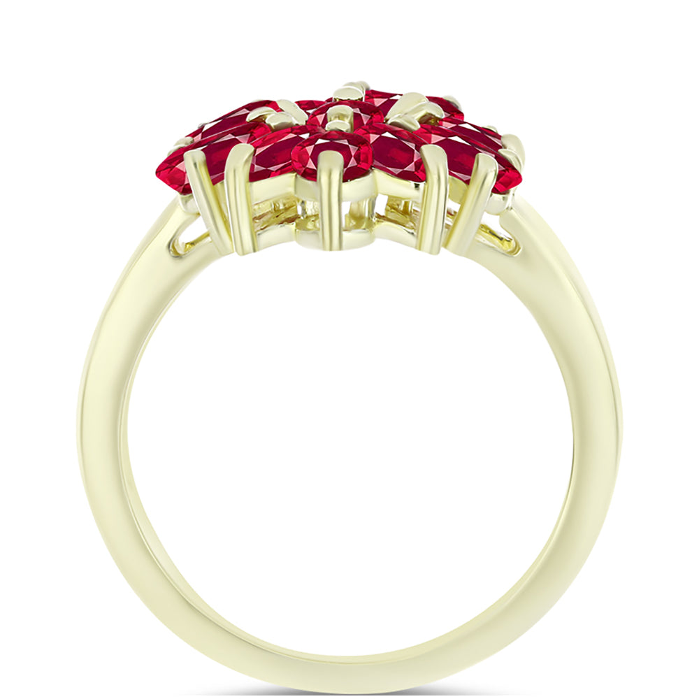 Anel de Prata com Banho de Ouro com Rubi de Madagáscar  Contraste: Cabeca de Veado (800) 2 