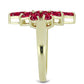 Anel de Prata com Banho de Ouro com Rubi de Madagáscar  Contraste: Cabeca de Veado (800)