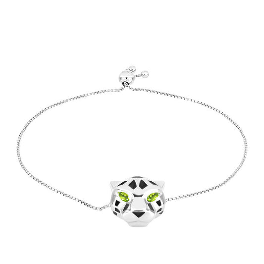 Pulseira de Prata com Peridoto de Changbai  Contraste: Cabeca de Veado (800)