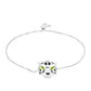Pulseira de Prata com Peridoto de Changbai  Contraste: Cabeca de Veado (800)
