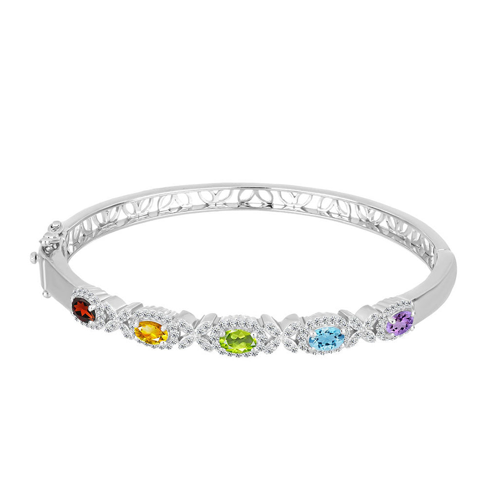 Cruz Conjunto de Prata com Ametista Rosa de França e Citrino de Ural ( Pulseira+Pendente )  Contraste: Cabeca de Veado (800)