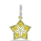 Pendente de Prata com Banho de Ouro com Safira Amarela de Rosebery e Zircão Branco