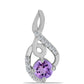 Pendente de Prata com Ametista Rosa de França e Topázio Branco