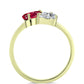 Anel de Prata com Banho de Ouro com Rubi de Madagáscar e Topázio Branco