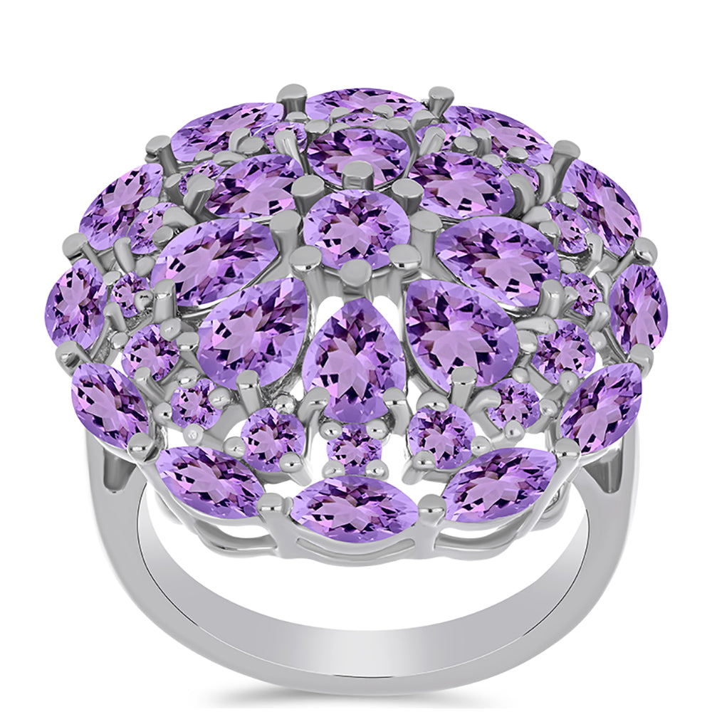 Anel de Prata com Ametista Rosa de França  Contraste: Cabeca de Veado (800) 3 