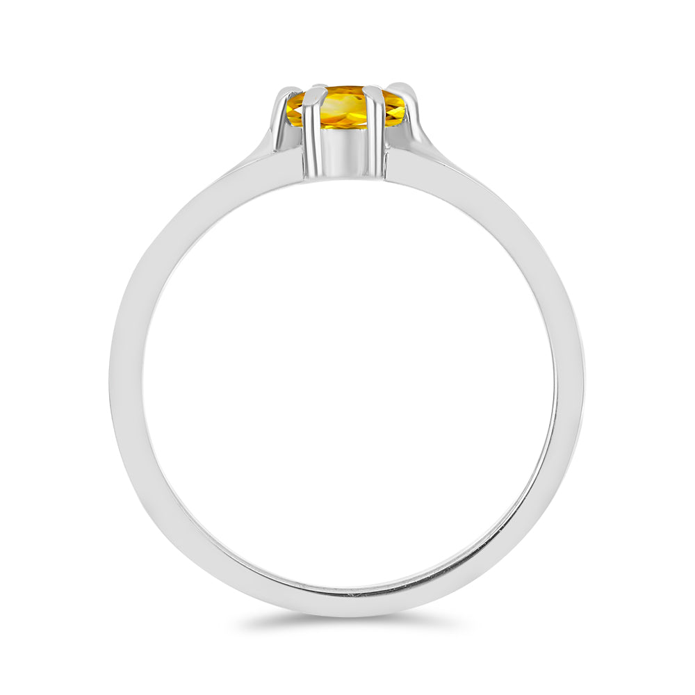 Anel de Prata com Citrino de Ural