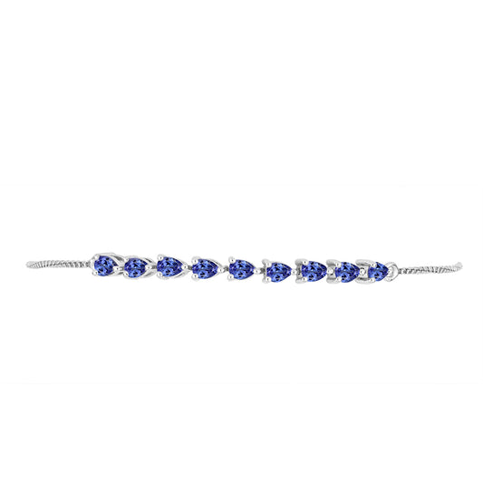 Pulseira de Prata com Tanzanite  Contraste: Cabeca de Veado (800)