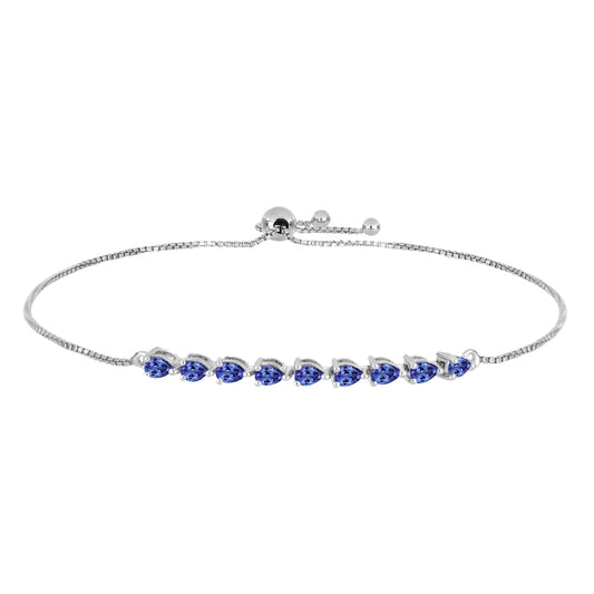 Pulseira de Prata com Tanzanite  Contraste: Cabeca de Veado (800)