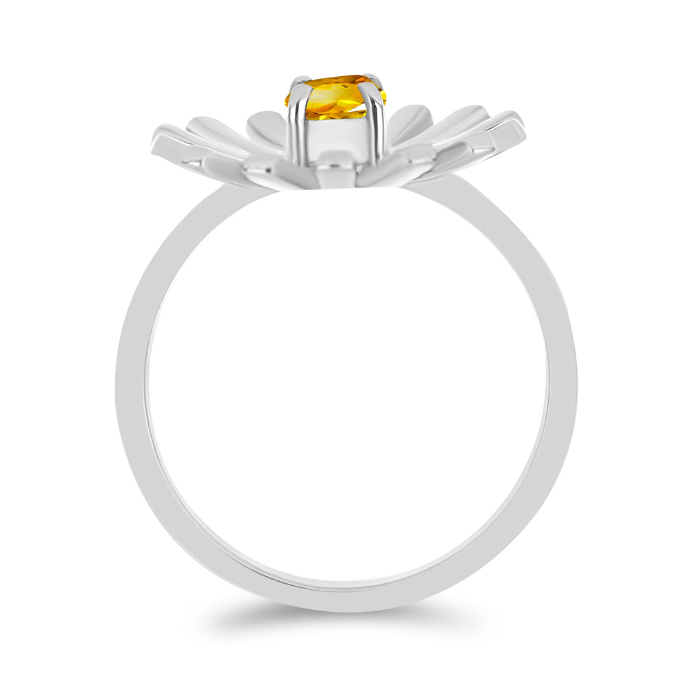 Anel de Prata com Citrino de Ural  Contraste: Cabeca de Veado (800) 2 