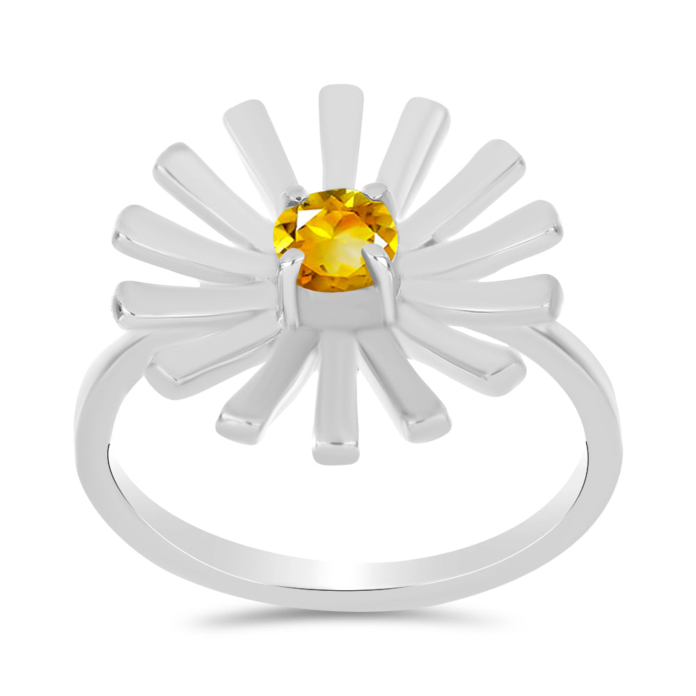 Anel de Prata com Citrino de Ural  Contraste: Cabeca de Veado (800) 3 