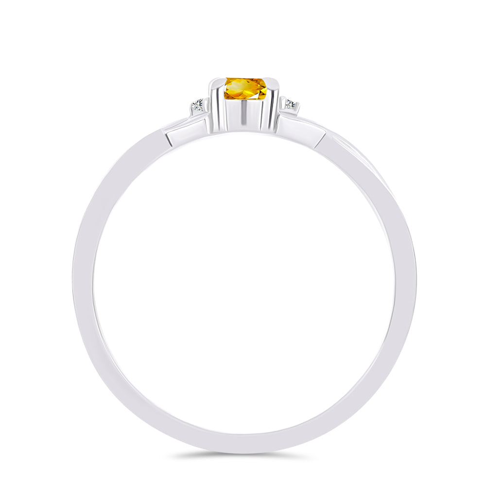 Anel de Prata com Citrino de Ural e Topázio Branco 3 