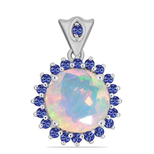 Pendente de Prata com Tanzanite e Opala da Etiópia de Lega Dembi