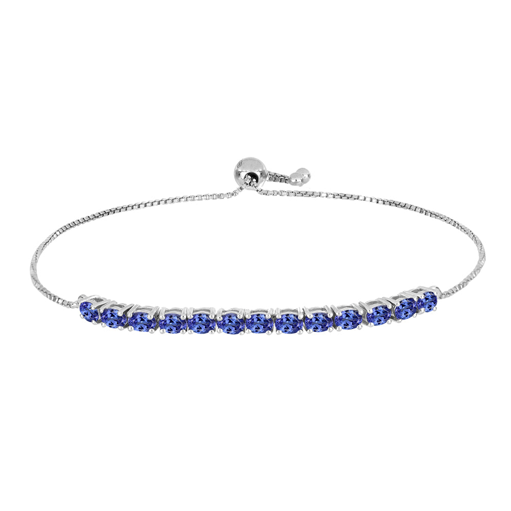Pulseira de Prata com Tanzanite  Contraste: Cabeca de Veado (800)