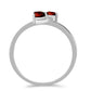 Anel de Prata com Granada de Barton e Topázio Branco
