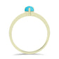 Anel de Prata com Banho de Ouro com Turquesa Bela Adormecida