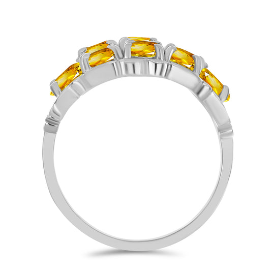 Anel de Prata com Citrino de Ural  Contraste: Cabeca de Veado (800)